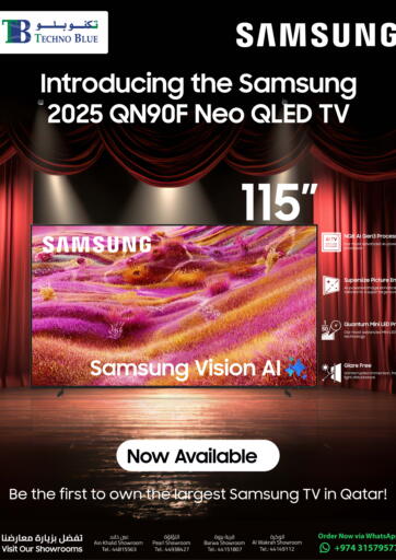 Pre-Order Samsung 115" Neo QLED QN90F 4K Vision AI Smart TV! من تكنو بلو الدوحة قطر